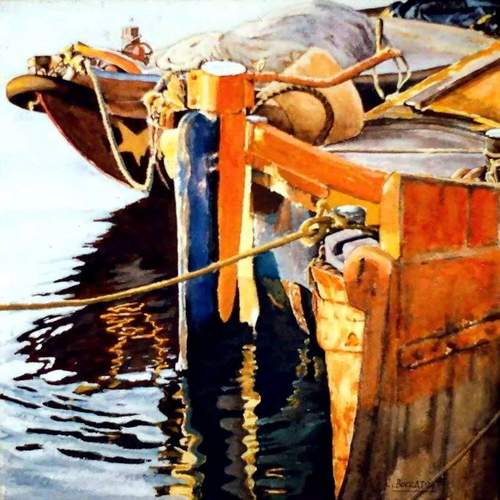 Particolari barche - guazzo - cm.36x36 - 1995